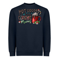 Navy hot cocoa and christmas movies Heavyweight Sweatshirt - CowhideDigitalArt