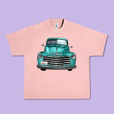Western Truck Front View Urban Heavy Tee Designed By Fadigitalartstudio