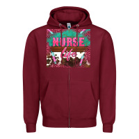 Burgundy western nurse life needle Zipper Hoodie - BarkalooDesign