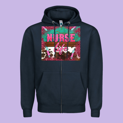 Western Nurse Life Needle Zipper Hoodie Designed By Barkaloodesign