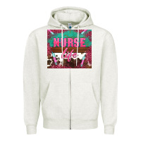 Oatmeal Heather western nurse life needle Zipper Hoodie - BarkalooDesign