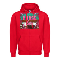 Red western nurse life needle Zipper Hoodie - BarkalooDesign