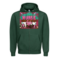 Sports Green western nurse life needle Zipper Hoodie - BarkalooDesign