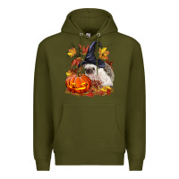 Army Green Halloween Hedgehog Premium Hoodie - LillyAllenDesigns