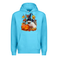 Ocean Blue Halloween Hedgehog Premium Hoodie - LillyAllenDesigns