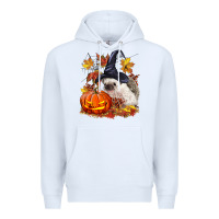 White Halloween Hedgehog Premium Hoodie - LillyAllenDesigns