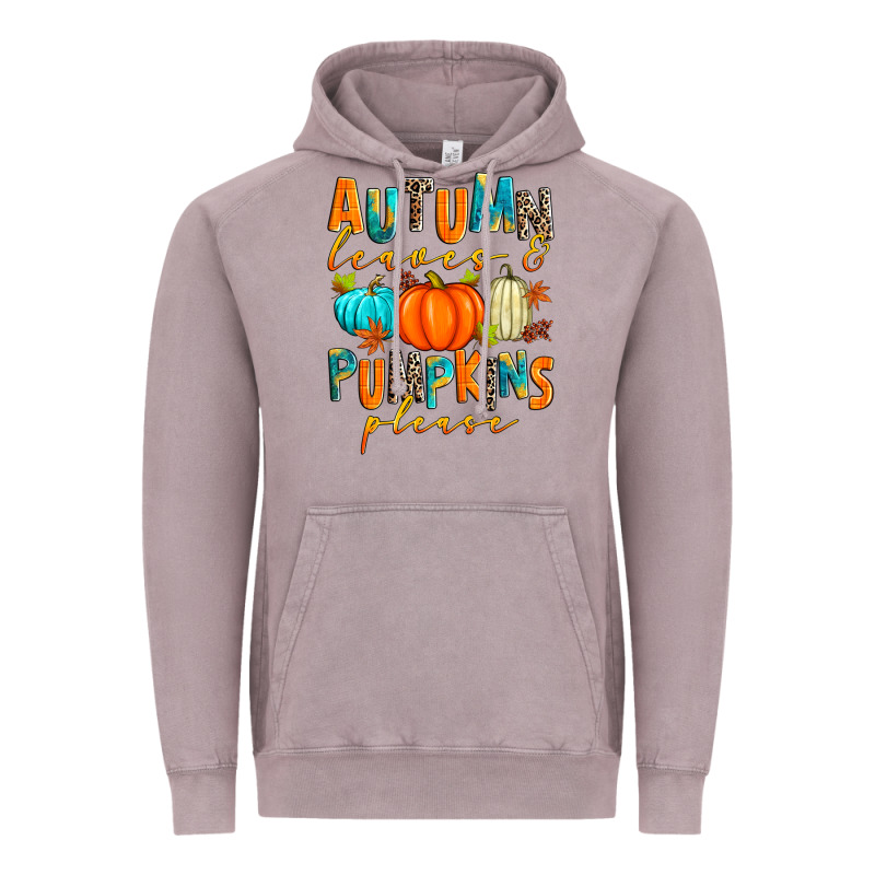 Autumn Leaves And Pumpkins Please Vintage Hoodie by Zillion Design Studio | Teevron