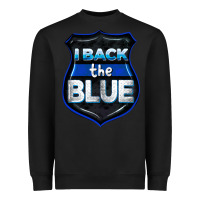 Black I back the blue 4th of July Heavyweight Sweatshirt - CowGirlArtShop
