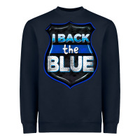 Navy I back the blue 4th of July Heavyweight Sweatshirt - CowGirlArtShop