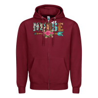 Burgundy western nurse arrow floral Zipper Hoodie - BarkalooDesign