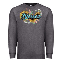 Charcoal Heather blessed Premium Sweatshirt - NancyCooperArtShop