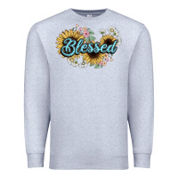 Heather Grey blessed Premium Sweatshirt - NancyCooperArtShop