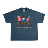 Midnight Navy tasted like freedom Urban Heavy Tee - CowhideDigitalArt
