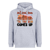 Heather Grey ain't goin' down 'til the sun comes up Heavyweight Hoodie - MaliasSmallBusiness