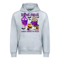 Heather Grey Hocus Pocus I Need Coffee to Focus Urban Hoodie - texasbilliewilder