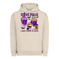 Pigment French Oak Hocus Pocus I Need Coffee to Focus Urban Hoodie - texasbilliewilder