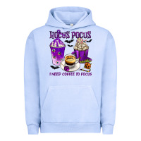 Pigment Grape Ice Hocus Pocus I Need Coffee to Focus Urban Hoodie - texasbilliewilder