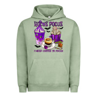 Pigment Oil Green Hocus Pocus I Need Coffee to Focus Urban Hoodie - texasbilliewilder
