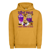 Pigment Peanut Butter Hocus Pocus I Need Coffee to Focus Urban Hoodie - texasbilliewilder