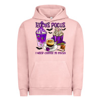 Pigment Salmon Hocus Pocus I Need Coffee to Focus Urban Hoodie - texasbilliewilder