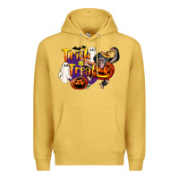 Antique Gold Trick Or Treat Chimpanzee Premium Hoodie - LillyAllenDesigns