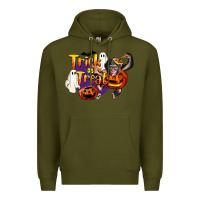 Army Green Trick Or Treat Chimpanzee Premium Hoodie - LillyAllenDesigns