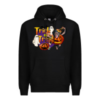 Black Trick Or Treat Chimpanzee Premium Hoodie - LillyAllenDesigns
