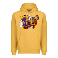 Mustard Trick Or Treat Chimpanzee Premium Hoodie - LillyAllenDesigns
