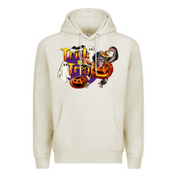 Oatmeal Heather Trick Or Treat Chimpanzee Premium Hoodie - LillyAllenDesigns