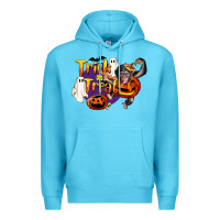 Ocean Blue Trick Or Treat Chimpanzee Premium Hoodie - LillyAllenDesigns