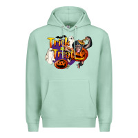 Seafoam Trick Or Treat Chimpanzee Premium Hoodie - LillyAllenDesigns