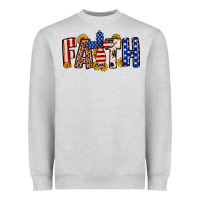 Heather Grey Faith USA flag sunflower Heavyweight Sweatshirt - Neo Western