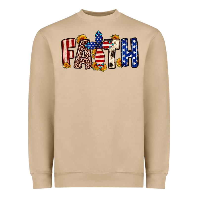 Faith Usa Flag Sunflower Heavyweight Sweatshirt by Neo Western | Teevron
