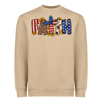 Mushroom Faith USA flag sunflower Heavyweight Sweatshirt - Neo Western