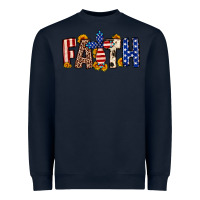 Navy Faith USA flag sunflower Heavyweight Sweatshirt - Neo Western
