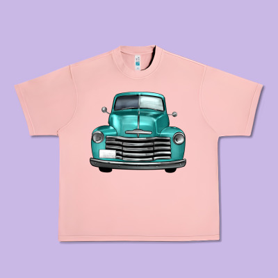 Western Truck Front View Urban Heavy Tee Designed By Fadigitalartstudio