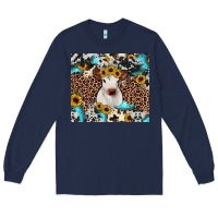 Navy western calf Long Sleeve Tee - JahusDesignShop