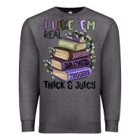 Charcoal Heather i like them real thick and juicy books Premium Sweatshirt - MaliasSmallBusiness