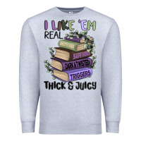 Heather Grey i like them real thick and juicy books Premium Sweatshirt - MaliasSmallBusiness