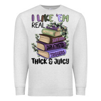 Oatmeal Heather i like them real thick and juicy books Premium Sweatshirt - MaliasSmallBusiness