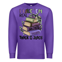 Purple i like them real thick and juicy books Premium Sweatshirt - MaliasSmallBusiness