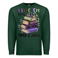 Sports Green i like them real thick and juicy books Premium Sweatshirt - MaliasSmallBusiness