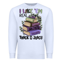 White i like them real thick and juicy books Premium Sweatshirt - MaliasSmallBusiness