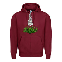 Burgundy Yucca Flower IIIustrations Zipper Hoodie - LillyAllenDesigns