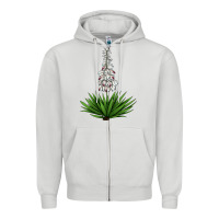 Dove Grey Yucca Flower IIIustrations Zipper Hoodie - LillyAllenDesigns