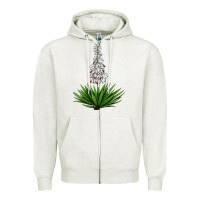 Oatmeal Heather Yucca Flower IIIustrations Zipper Hoodie - LillyAllenDesigns