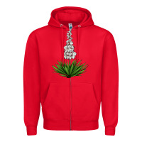 Red Yucca Flower IIIustrations Zipper Hoodie - LillyAllenDesigns