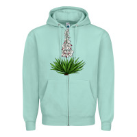 Seafoam Yucca Flower IIIustrations Zipper Hoodie - LillyAllenDesigns