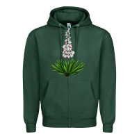 Sports Green Yucca Flower IIIustrations Zipper Hoodie - LillyAllenDesigns