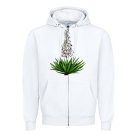 White Yucca Flower IIIustrations Zipper Hoodie - LillyAllenDesigns